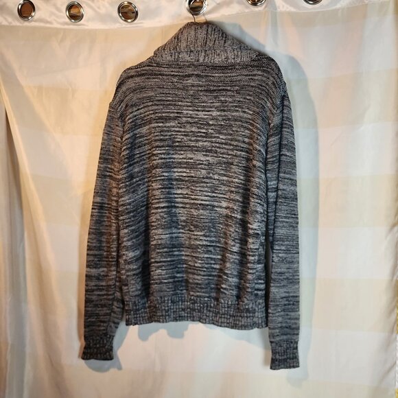 Rue21 Grey Black Heather Thick Woven Cable Knit Big Button Detail LS Cardigan L - Picture 9 of 16
